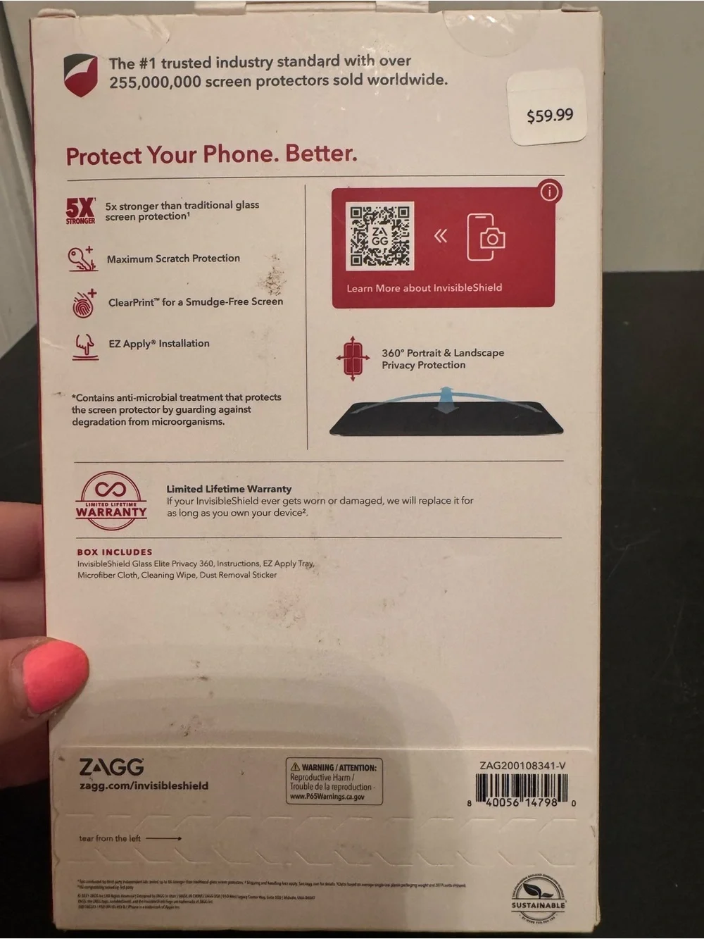 Zagg iPhone 13 Pro Max Screen Protector Glass Elite Privacy 360
